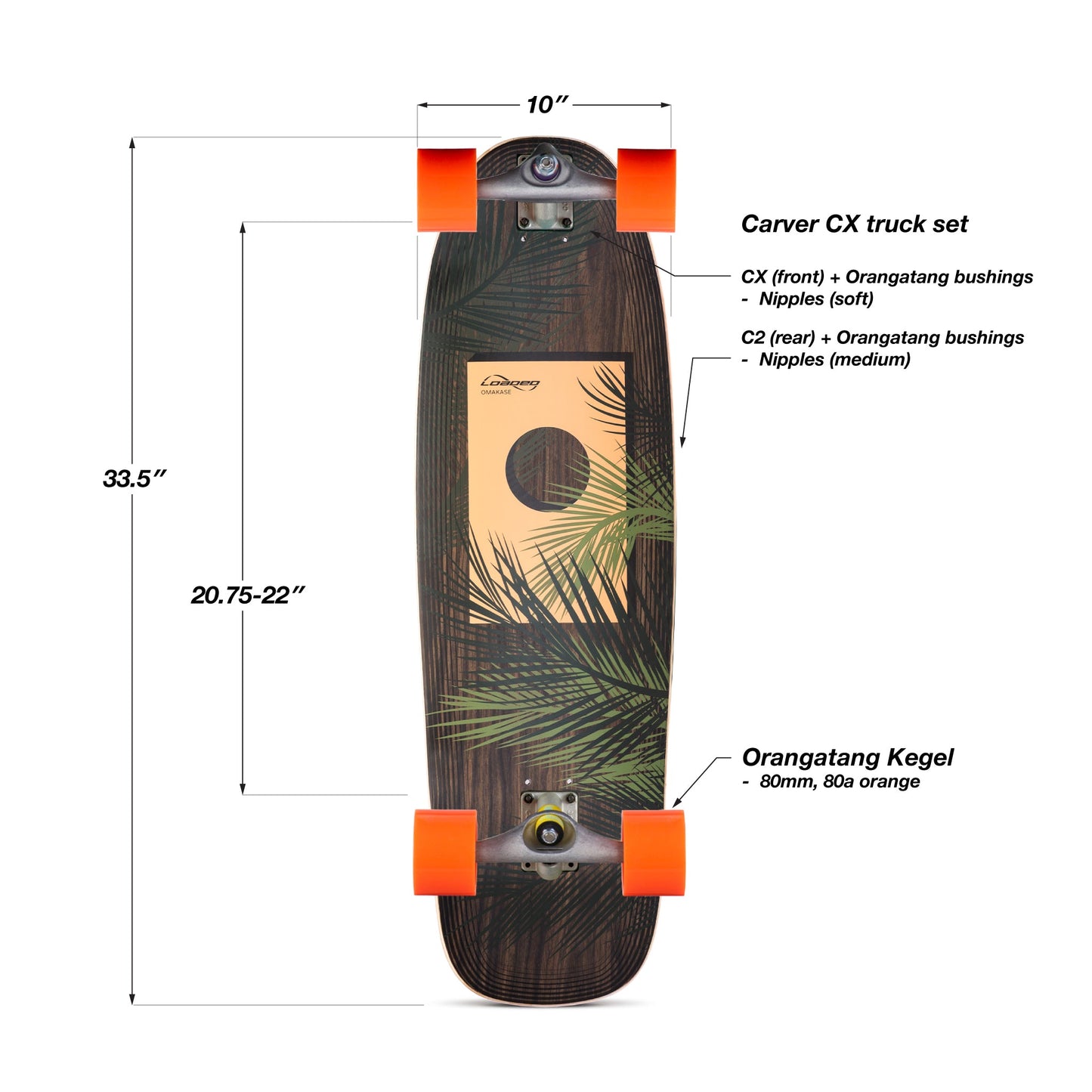 Performance Surfskate Board, Carve Ready