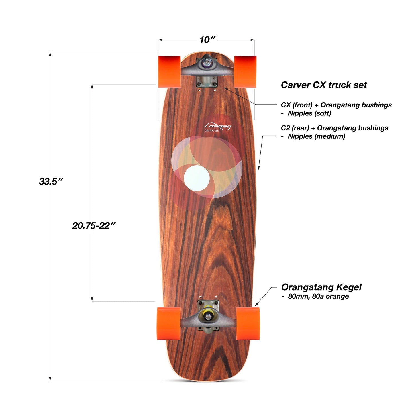 Performance Surfskate Board, Carve Ready